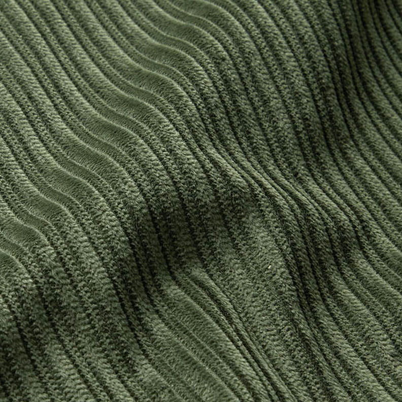 Velluto a coste fantasia largo e stretto – verde oliva, image number 2
