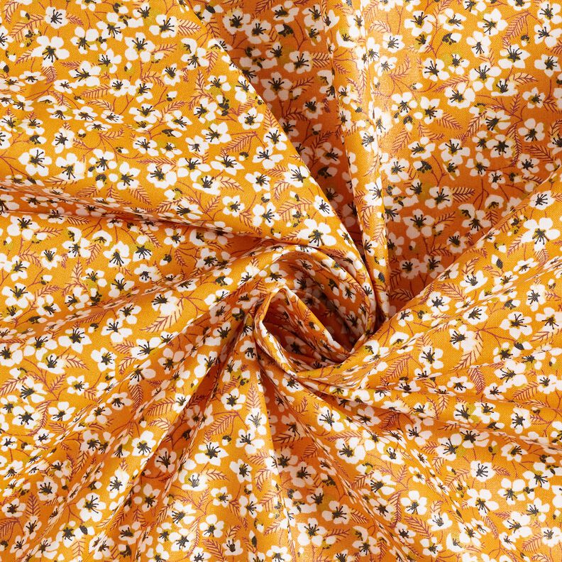 cotone rivestito Boccioli floreali – giallo curry/bianco,  image number 4