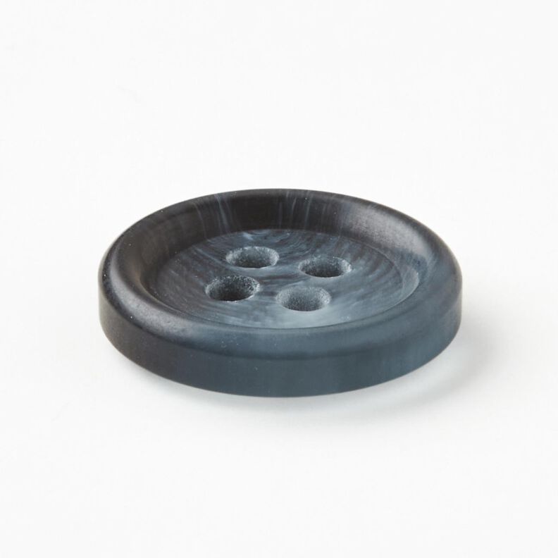 Bottone tondo a 4 fori [Ø 15 mm] – colore blu jeans,  image number 2