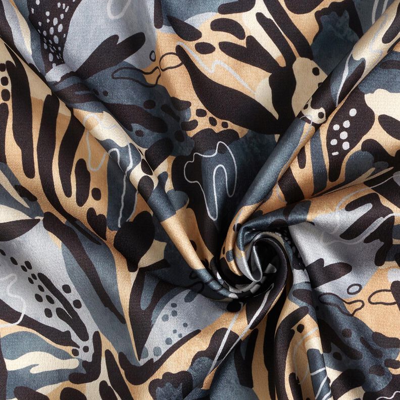 Mare di fiori in raso crepe – grigio ardesia/beige,  image number 3