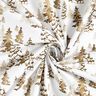 tessuto in cotone popeline Abeti innevati – bianco/marrone capriolo,  thumbnail number 3