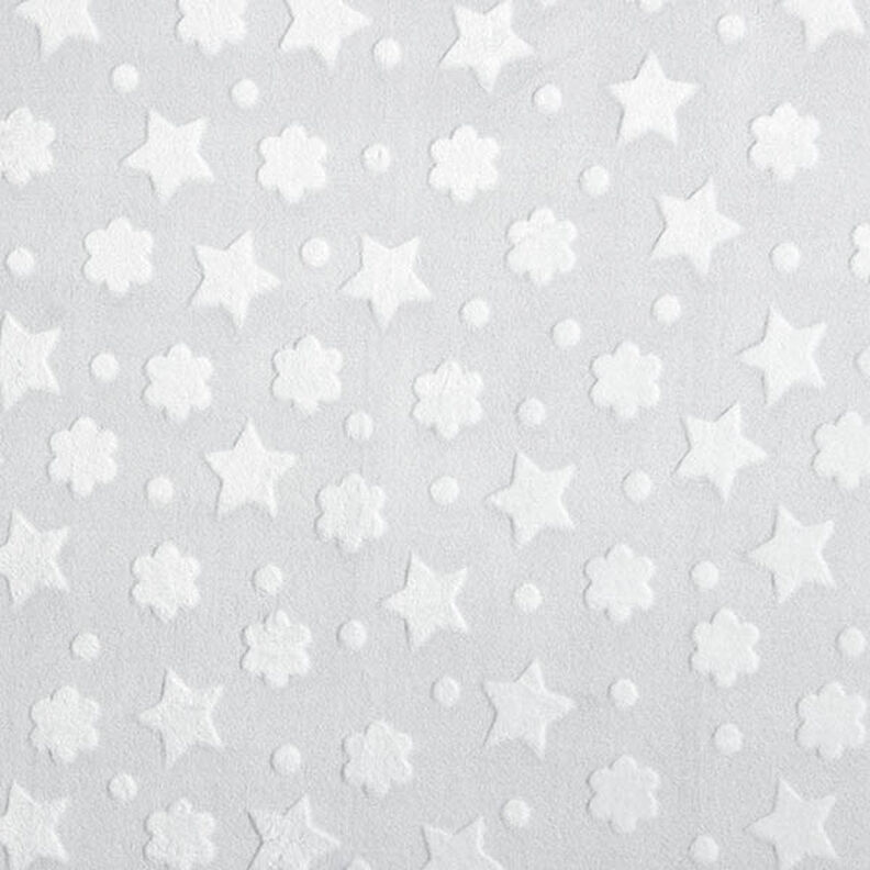 Morbido pile Stelle e fiori – grigio chiaro,  image number 1