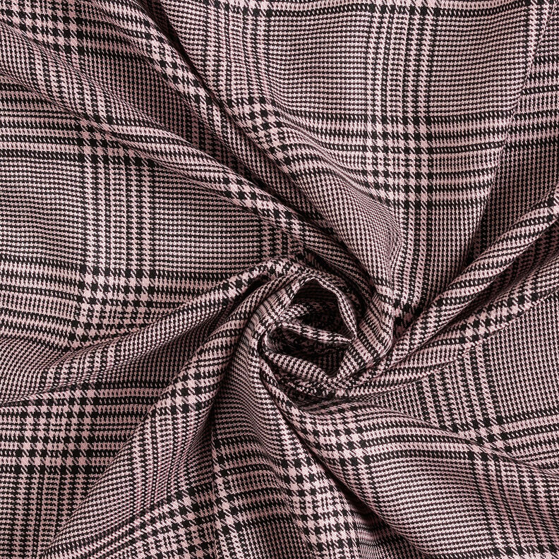 Tessuto di viscosa Principe di Galles – rosa anticato/nero,  image number 4