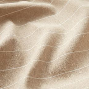 tessuto arredo canvas, righe ampie, riciclato – beige scuro | Resto 80cm, 