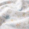 popeline di cotone Coniglietti sul prato – bianco/mandorla,  thumbnail number 2