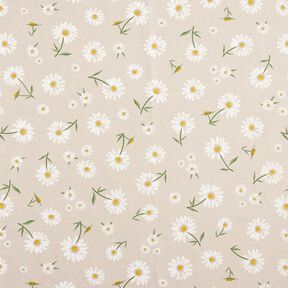 tessuto arredo mezzo panama Margherite sparse – naturale/bianco, 
