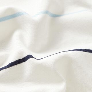 jersey di cotone Righe colorate – bianco, 