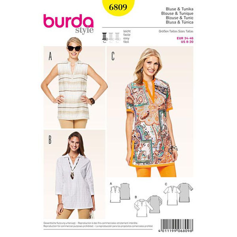 Blusa / Tunica, Burda 6809,  image number 5