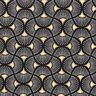 tessuto arredo Jacquard piccoli ventagli – nero/oro,  thumbnail number 1