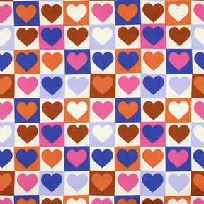 popeline di cotone Cuori di diamante | Poppy Fabrics – avorio/blu reale, 