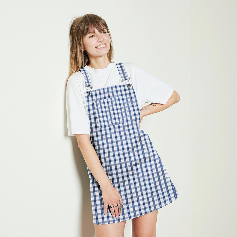 Camicia in tessuto di cotone a quadri – bianco/blu,  image number 5