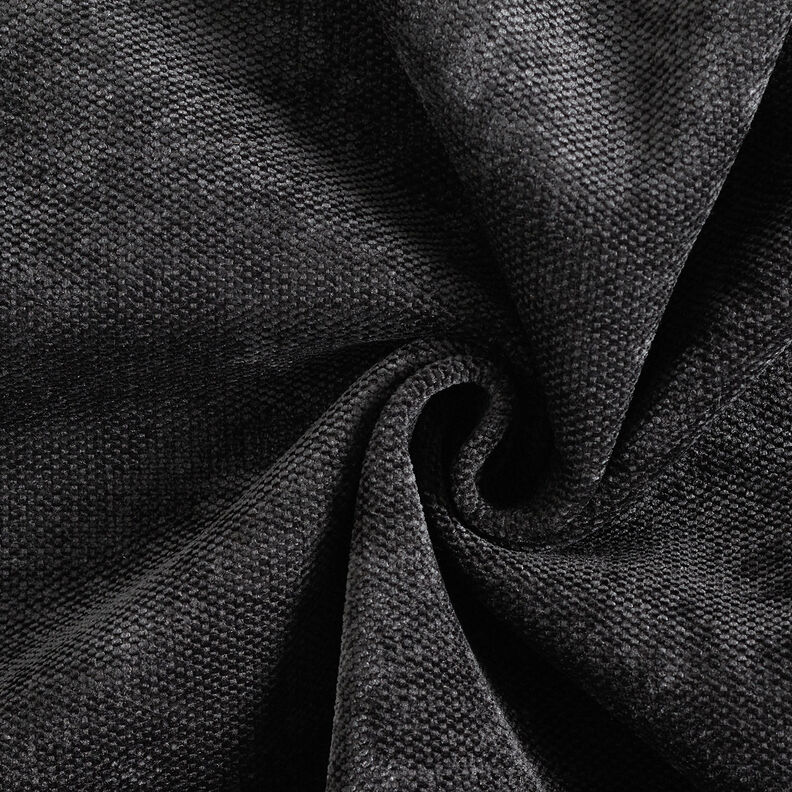 Tessuto per tende termiche ciniglia – nero,  image number 1