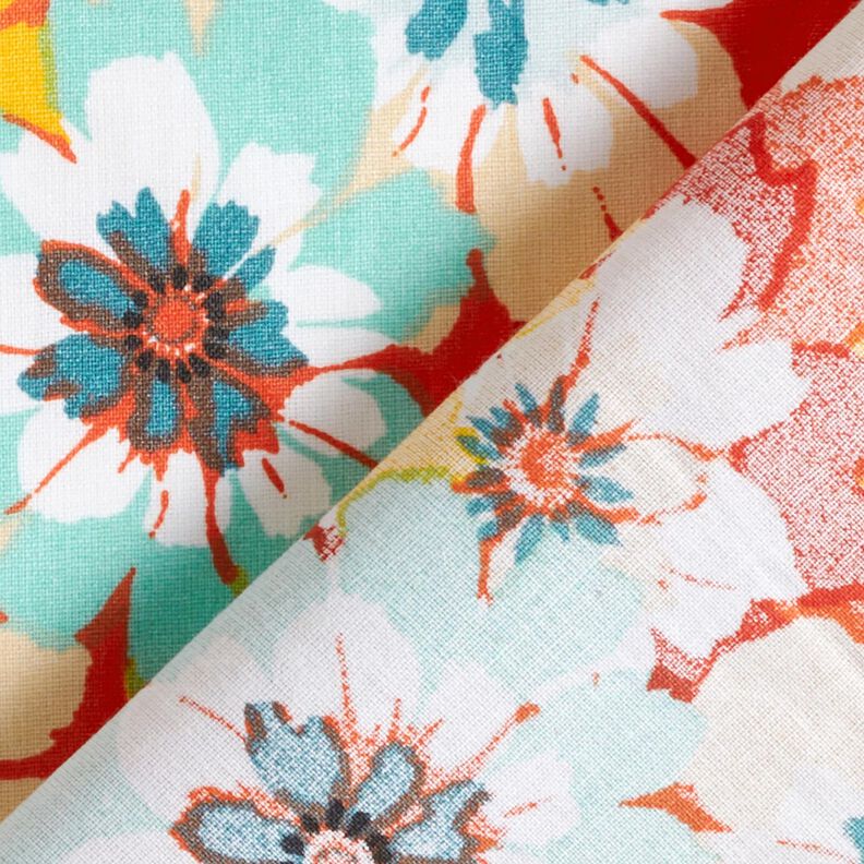 cotone rivestito Fiori primaverili – menta/terracotta,  image number 5