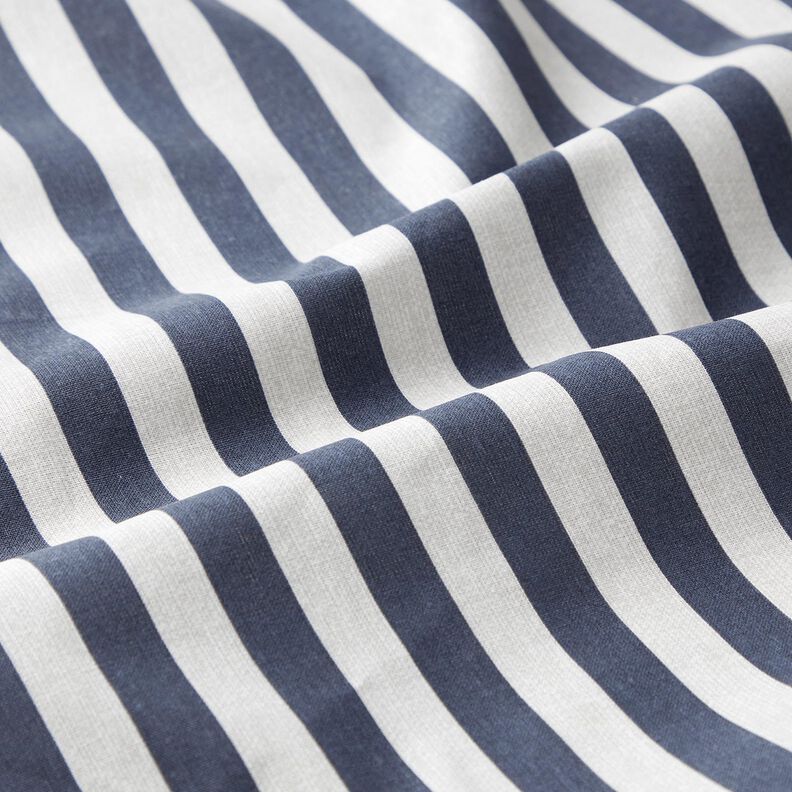 tessuto in cotone cretonne Strisce marittime – nero-azzurro/tortora chiaro, image number 2