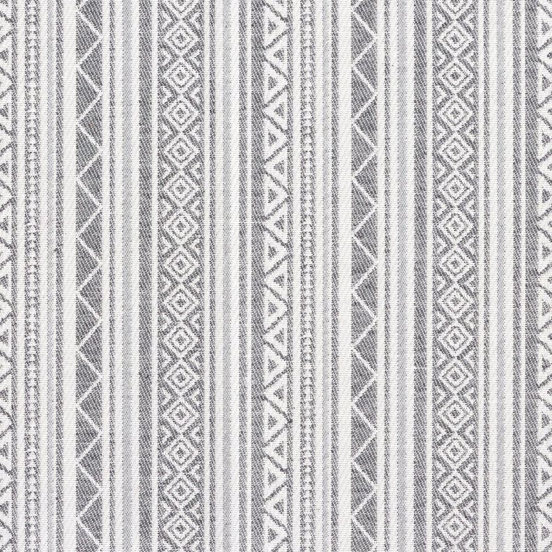 tessuto arredo Jacquard righe stile etnico &ndash; grigio/bianco lana,  image number 1