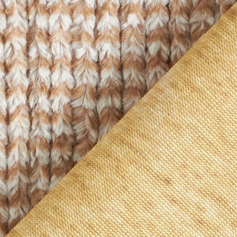 Pelliccia sintetica effetto maglia grossa – beige,  image number 4