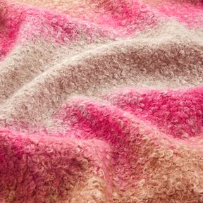 tessuto per cappotti maglia bouclé gradiente – anacardo/pink, 