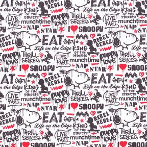 popeline di cotone, tessuto oggetto di licenza, Snoopy, graffiti | Peanuts ™ – bianco, 