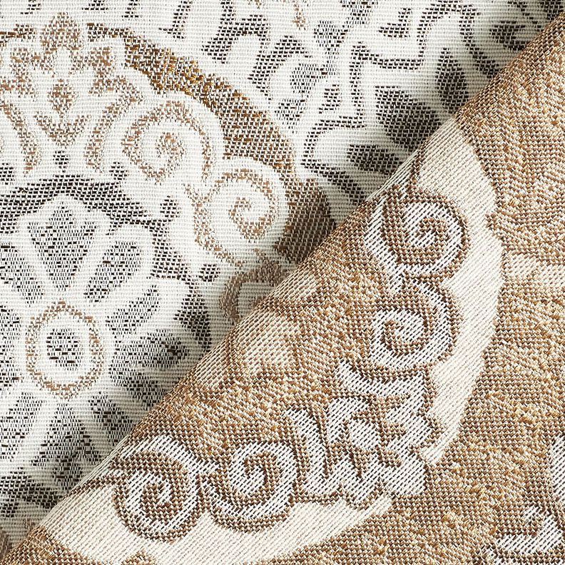 tessuto arredo Jacquard Eleganti piastrelle &ndash; anemone/beige chiaro,  image number 4