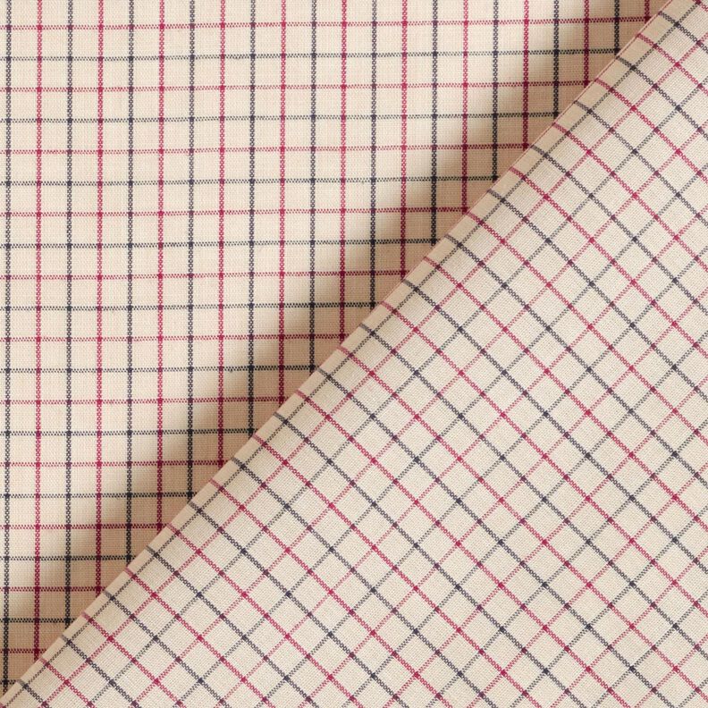 Tessuto per camicia a quadretti fini – beige/blu marino,  image number 4