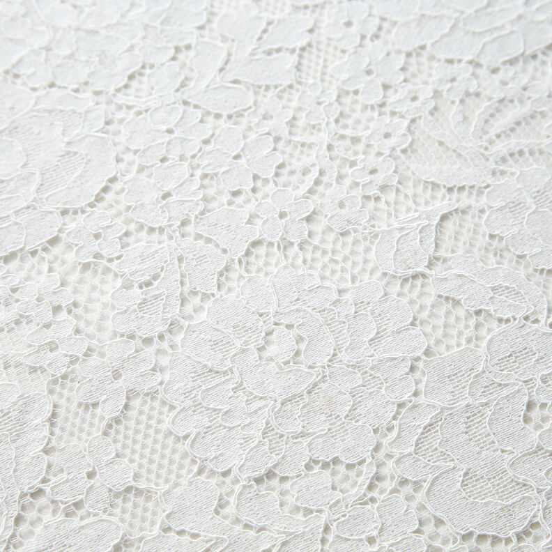 Pregiato tessuto di pizzo con motivo floreale – bianco,  image number 4