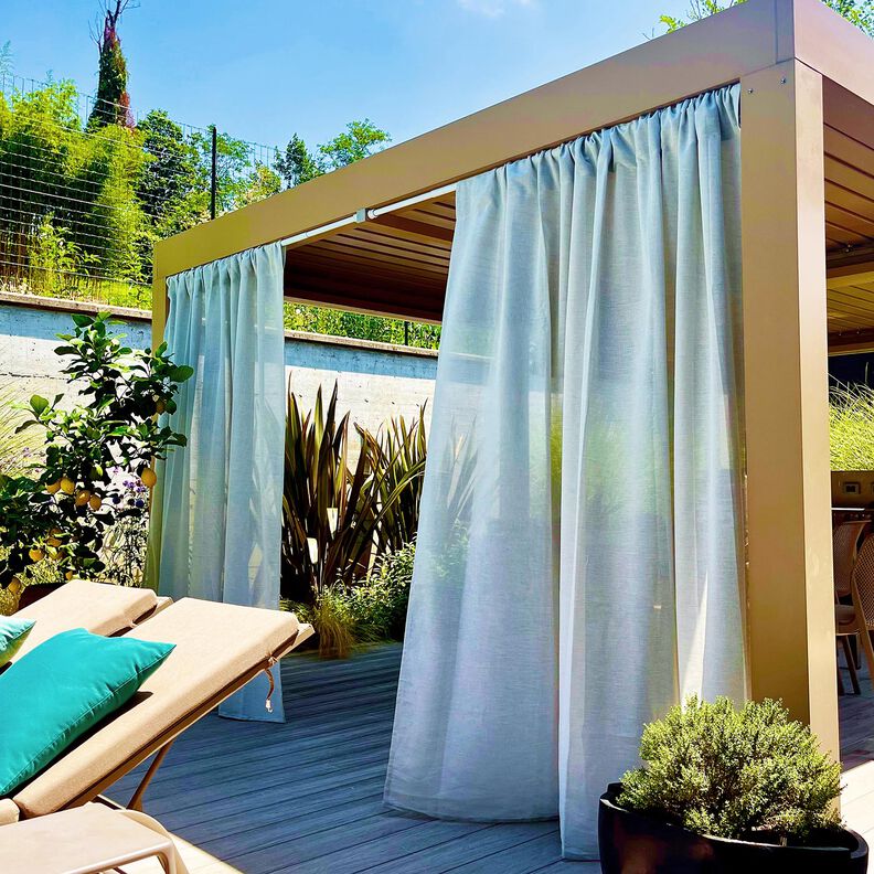 Outdoor tessuto per tende a vetro tinta unita 315 cm – naturale,  image number 7