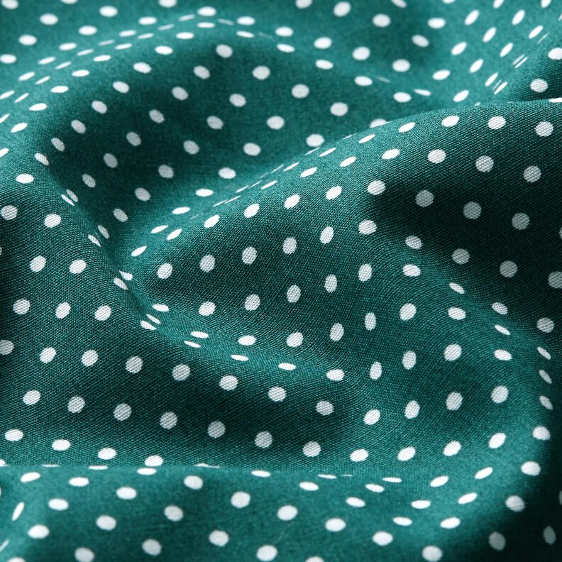 popeline di cotone Mini pois Polka – abete blu/bianco, image number 2