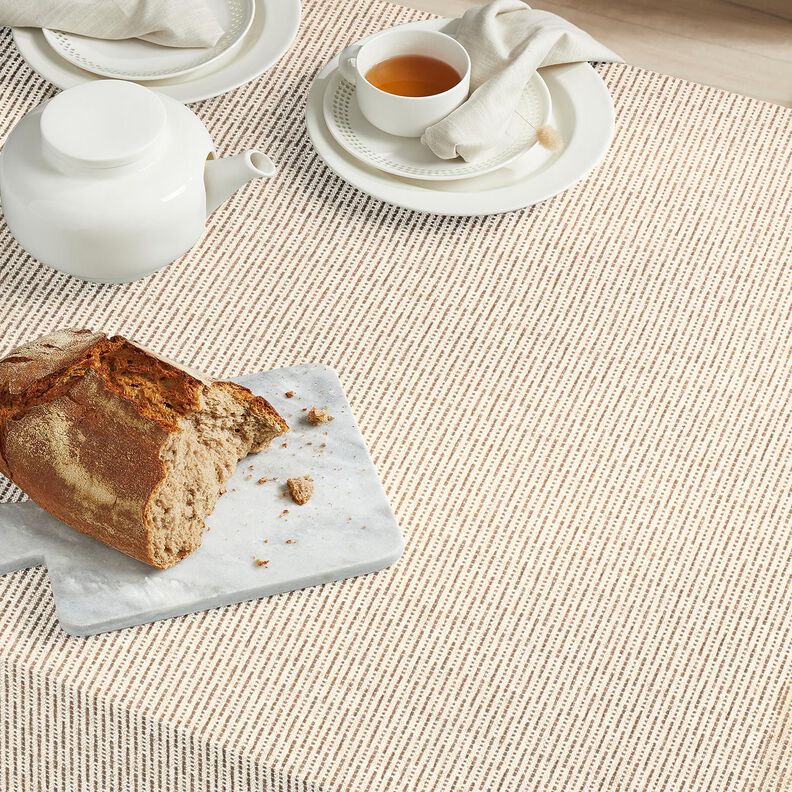 tessuto arredo Jacquard Strisce rustiche – marrone medio/naturale,  image number 5