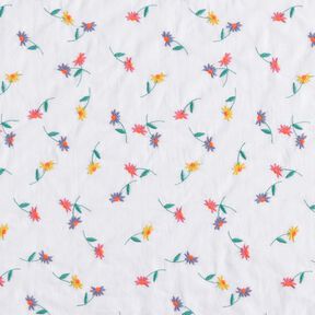 fine batista di cotone Fiorellini ricamati | Poppy Fabrics – bianco/arancio neon, 