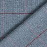 Tessuto per cappotto misto cotone a spina di pesce e quadri – azzurro/rosso Bordeaux,  thumbnail number 5