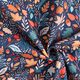 tessuto arredo mezzo panama fogliame autunnale – blu marino,  thumbnail number 3