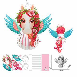 Kit per lampioncini fai-da-te 3D Pegaso  – bianco lana/lillà, 