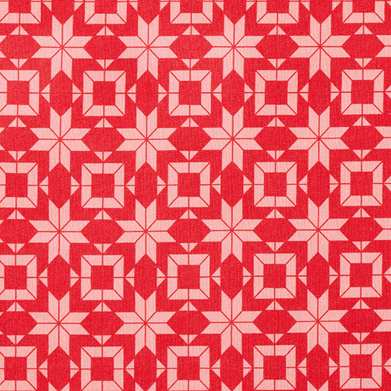soffice tessuto in felpa, motivo norvegese – rosso/rosa,  image number 1
