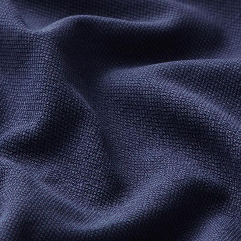 Jersey di cotone piqué fine – blu marino,  image number 2