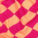 Soffice felpa a quadri ondulati | Poppy Fabrics – rosa fucsia acceso/arancio pesca, 