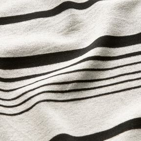 Tessuto jacquard a righe irregolari – bianco lana/nero, 