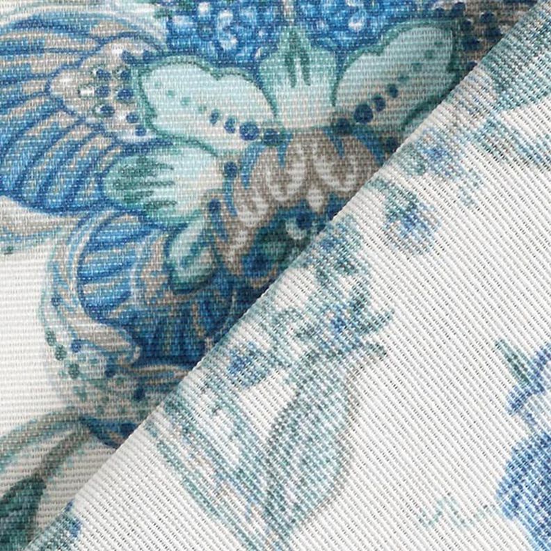 tessuto arredo tessuto canvas ornamenti floreali orientali 280 cm – bianco/blu,  image number 4