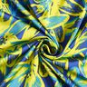 tessuto crêpe satin Grandi fiori di camomilla – indaco/giallo limone,  thumbnail number 3