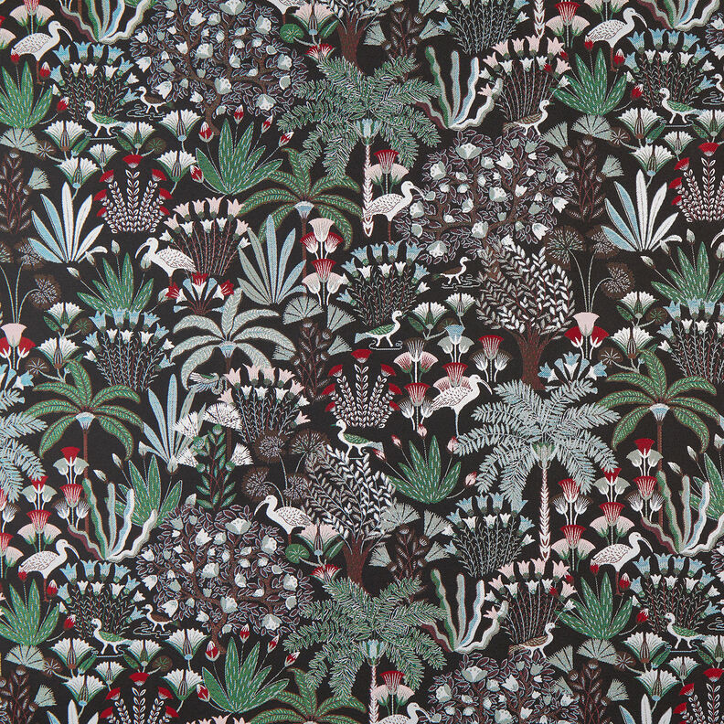 tessuto arredo gobelin Botanica paradisiaca – nero/verde,  image number 1