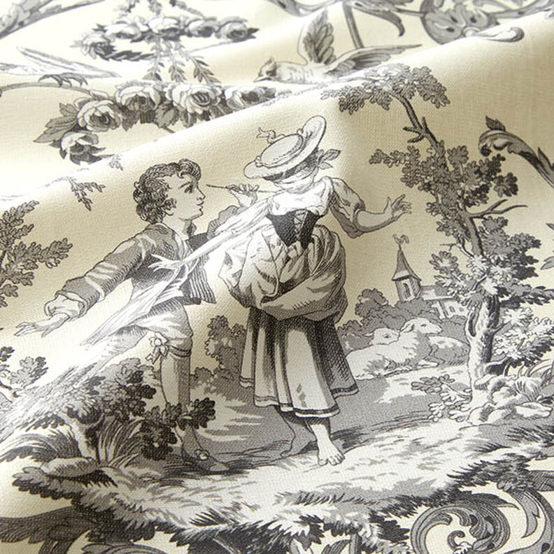 tessuto arredo tessuti canvas Coppia romantica 280 cm – grigio pietra,  image number 2