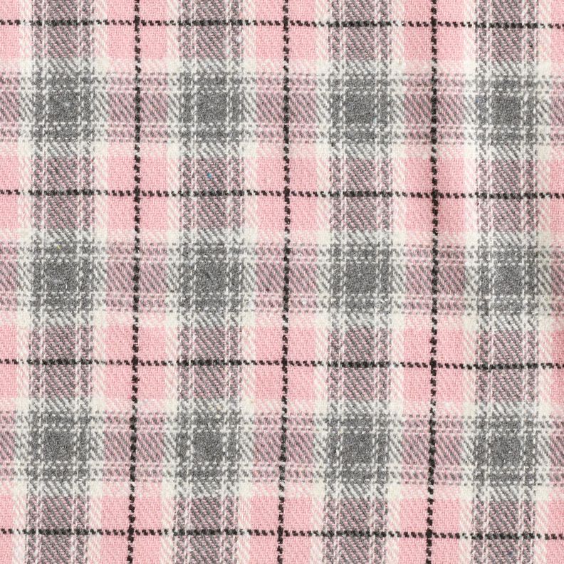 Tessuto per cappottia quadri – rosa/grigio chiaro,  image number 1