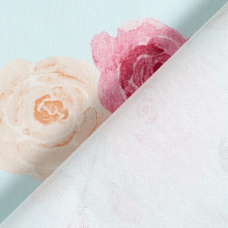 cotone rivestito Rose romantiche – azzurro baby,  image number 5