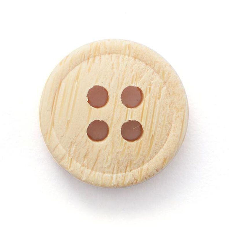 bottone 4 fori bambù  – beige,  image number 1