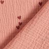 mussolina / tessuto doppio increspato Cuori sparsi – rosa antico scuro/rosso borgogna,  thumbnail number 4