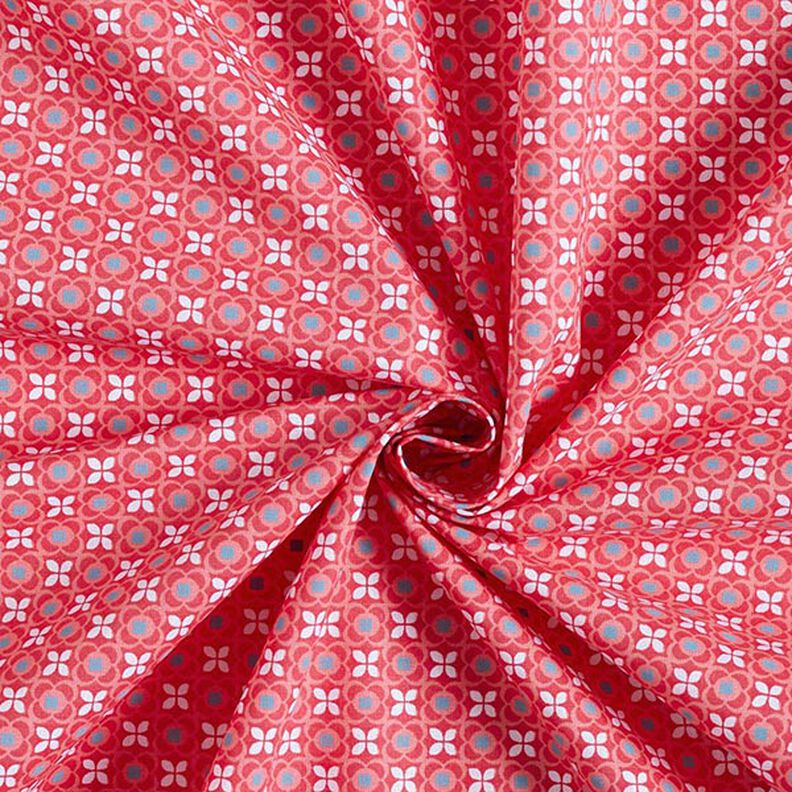 tessuto in cotone cretonne motivo a piccole piastrelle – pink/aragosta,  image number 3