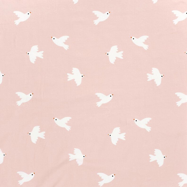 jersey di cotone Grandi uccelli – rosé/bianco, image number 1