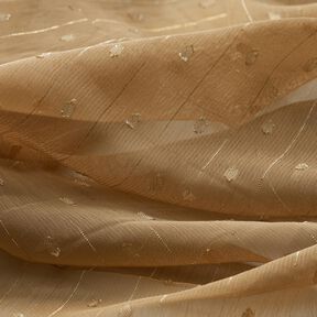 Chiffon Dobby gessato metallizzato – beige scuro/argento effetto metallizzato, 