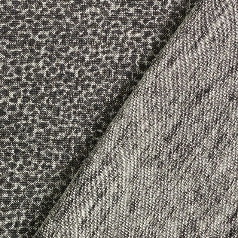 Jersey jacquard con motivo leopardato – oro effetto metallizzato/grigio,  image number 3