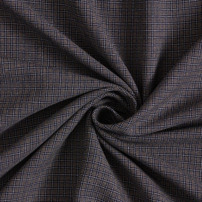 Tessuto in cotone a piccoli quadri – nero/marrone,  image number 3