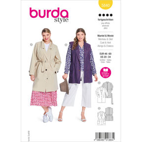 Cappotto / Veste | Burda 5840 | 46-60, 